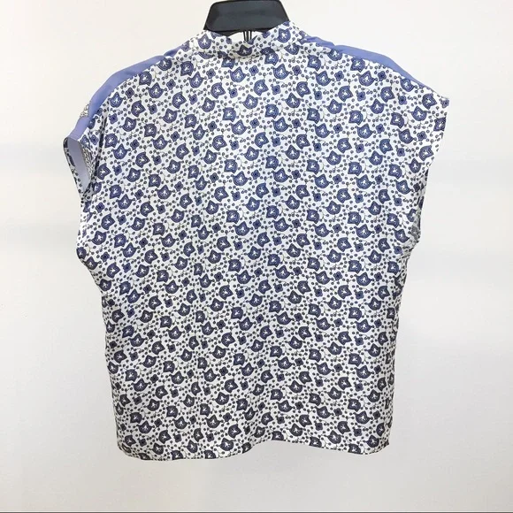 Chloé Silk Bandana Print Mandarin Collar Blouse Chloe FR 42 Size 10